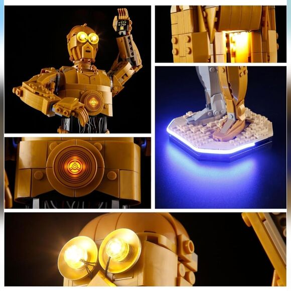 YEABRICKS LED Light for 75398 Star Wars C-3PO Building Blocks Model - Picture 3 of 5
